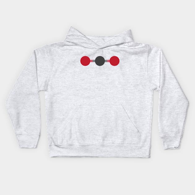 CO2 Molecular Structure Kids Hoodie by somatosis